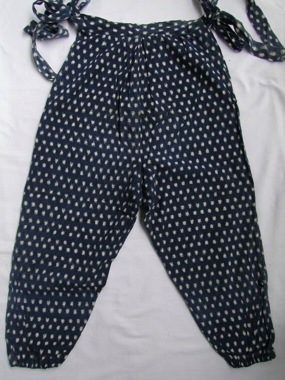 Monpe Pants Japanese Kasuri/Ikat Farming Wear Antique
