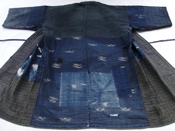 Boro Indigo Noragi Antique Japanese Peasant Coat