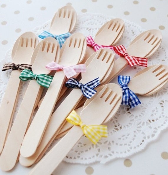 Items similar to Picnic wooden cutlery 10set on Etsy