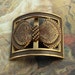 Vintage Awesome Metal Bow Art DECO Original Brass Cold Paint Enamel Buckle