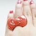 SALE Red Glitter Kitty Bow Ring - Size Adjustable