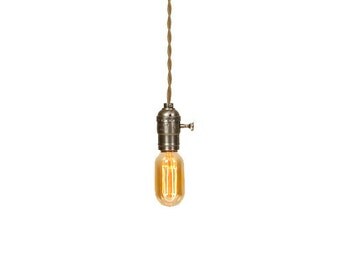 Vintage Industrial - Economy Silver Minimalist Bare Bulb Pendant Light