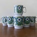 Danish Modern Coffee Mugs Mid Century Vintage Set of 6 With Cup Stand 1950s 1960s