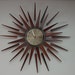 Mid Century Starburst Wall Clock Seth Thomas 1960s Starflower Model