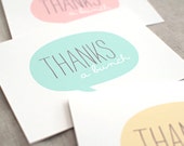 Thank You Cards Set - Spring, Easter, Thanks a Bunch - Pastel Mint, Peachy Pink, Yellow - Wedding, Baby, Bridal Shower, Recycled Cards