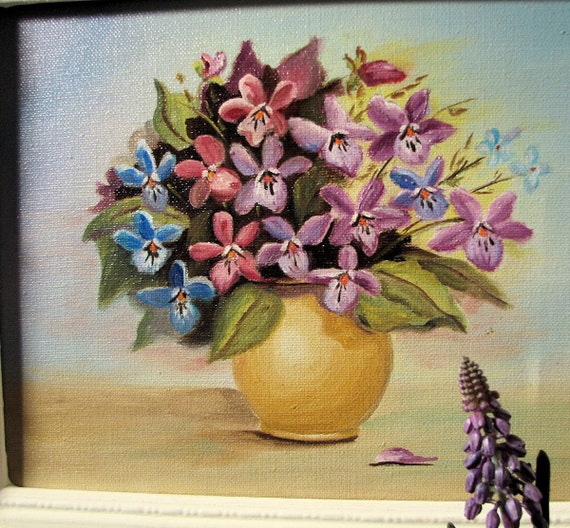 Vintage Violets Oil Painting by AHopelessRomantic on Etsy
