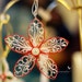 Red and White Elegant Paper Quilled Royal Flower Ornament in a box
