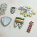 Lot of Vintage Art Deco Rhinestone Pot Metal Dress Clips and Buckle Pieces for Assemblage