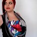 SALE - Silk Vintage Scarf- Black light Poppies