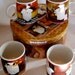 Vintage Sakura stoneware mugs fat chefs kitsch decora 1991