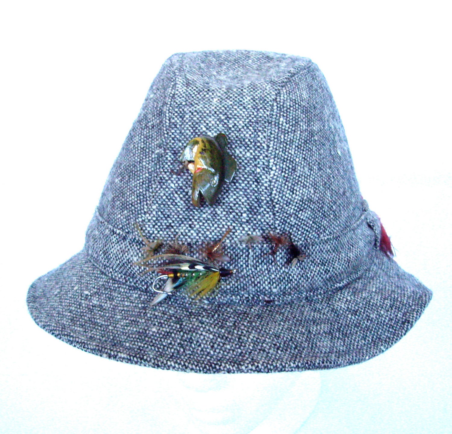 Vintage Irish Donegal Wool Tweed Fishing Fedora 1985
