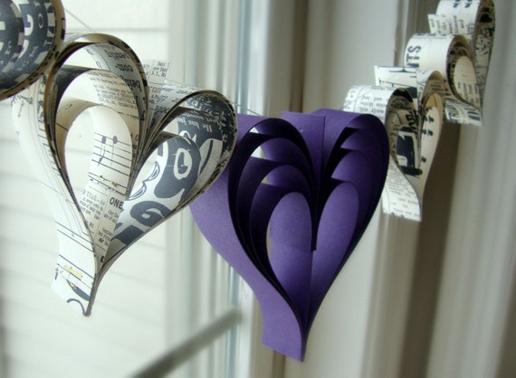 Heart garland banner Eggplant Il_570xn