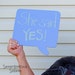 Blue Chalkboard Speech Bubble - Photography Prop - Large Size
