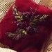 Hand Dyed Silk Ribbon Embroidered Wine Colored Velveteen Pillow