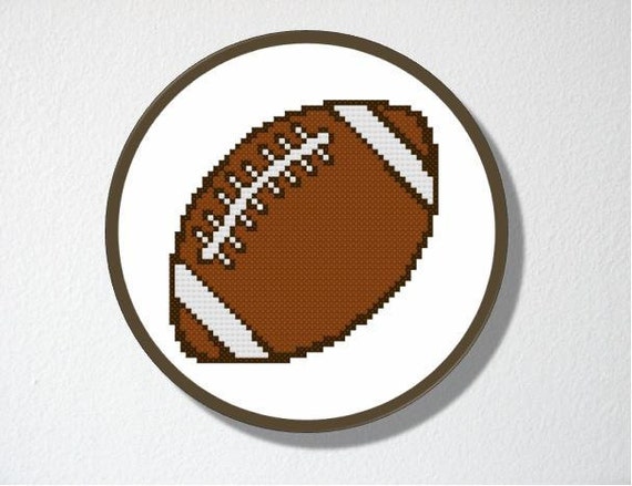 Counted Cross stitch Pattern PDF. Football. Includes easy