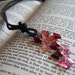 Bookmark Brown Leather with Butterfly Swarm Beaded Book Thong