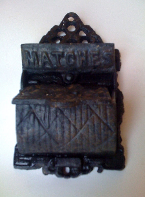 Antique Cast Iron Match Holder
