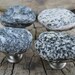 Beach Stone Cabinet Knobs BLACK and WHITE Beach Stone Cabinet Knobs