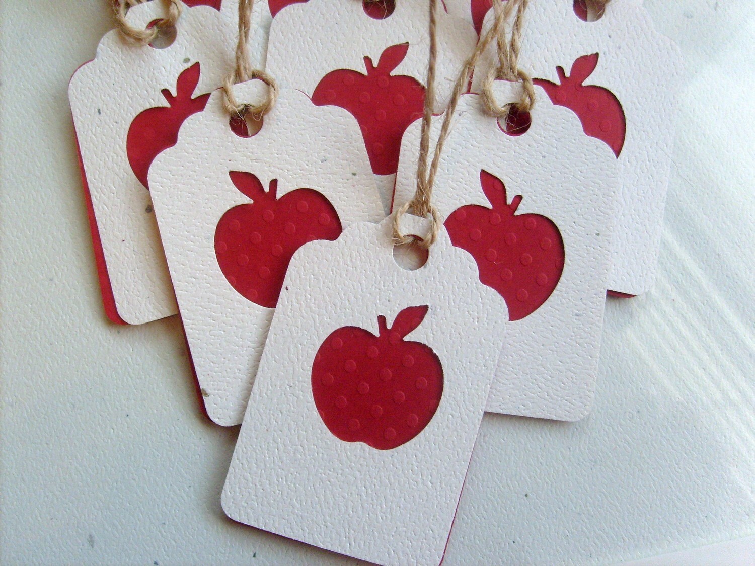 Treasury item... Little Red Apple Gift tags for teachers made