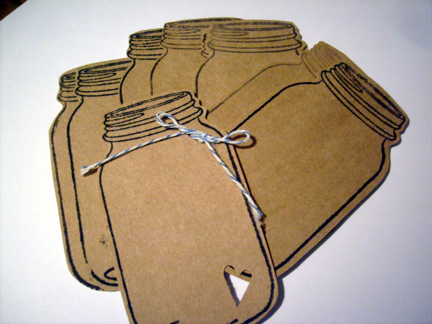 Mason Jar Bakery Hang Tags Kraft Paper Invitations Can be