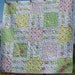 Picket Fence in Spring Quilt 48" x 48" Shabby Chic Baby Blanket Lap Picnic Sofa Throw Wall Hanging Tablecloth Pink Green Yellow White