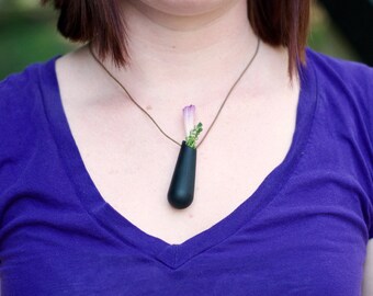 Black Vase Necklace: A Wearable Planter, No. 2