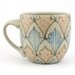Tea Cup - Ceramic Mug - Espresso Mug with Dark Green, Turquoise and Orange Pattern