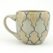 Teacup - Ceramic Mug - Cup with gray, yellow and light blue pattern