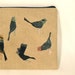 SALE The Birds - Small linen zip bag