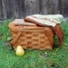 Vintage Woven Wood Picnic Basket