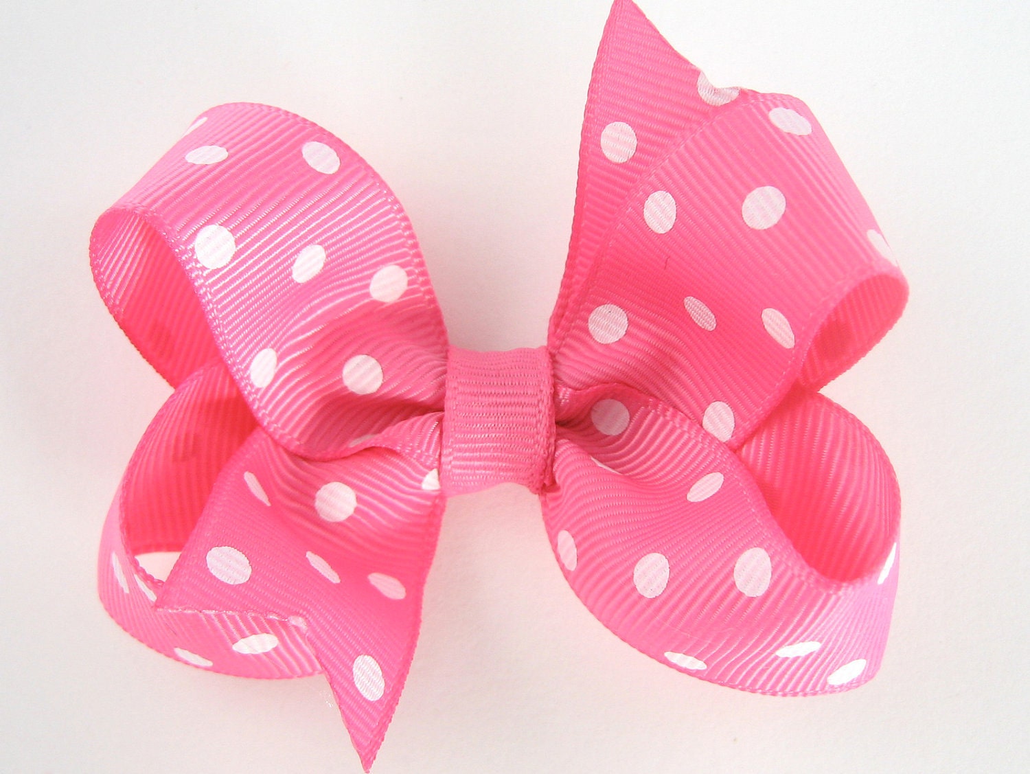 Reserved For Sandy Hot Pink Polka Dot Hair Bow 0007