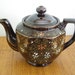 Vintage Redware Moriage Teapot