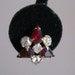 Scitanelli Red Earrings Clear Rhinestone Triangle Shape Goldtone M&S Vintage