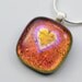 Dichroic Heart Fused Glass Pendant Necklace