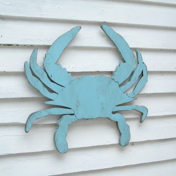 Blue Crab Decor Coastal Wall Decor Super Sized Blue Crab Wall Art