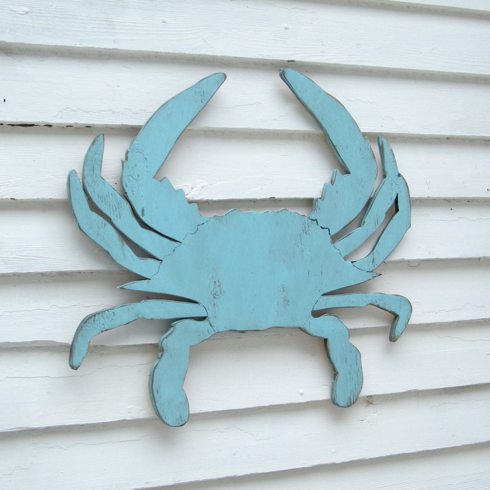 Blue Crab Decor Coastal Wall Decor Supersized Blue Crab Wall