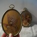 petite pair of vintage wall decor pressed florals - repurpose or use