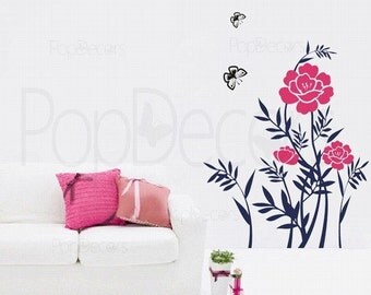 Beautiful Peony- (32inch H) - Wall Decals Stickers Home Decor by Pop Decors