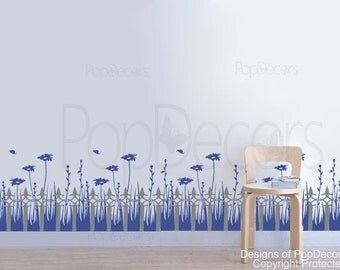 Daisy Garden-74inch W- Wall Decals Stickers Home Decor by Pop Decors