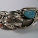 Awesome Navajo Real Bear Claw Cuff, Sterling Silver, Turquoise & Coral, Indian Bracelet