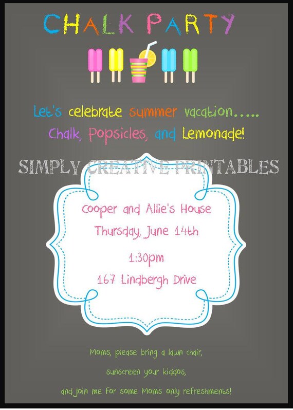 Chalk or School Party Invitation Il_570xn