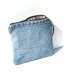 Christmas in July SALE Recycled Denim Wallet with fall plaid lining and brown zipper Ready to Ship