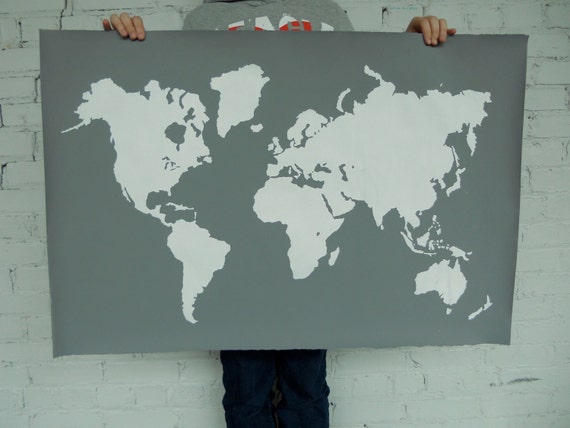 Items Similar To Giant Modern World Map Print Poster
