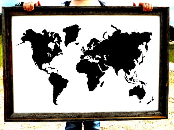 Items Similar To Giant Modern World Map Print Poster
