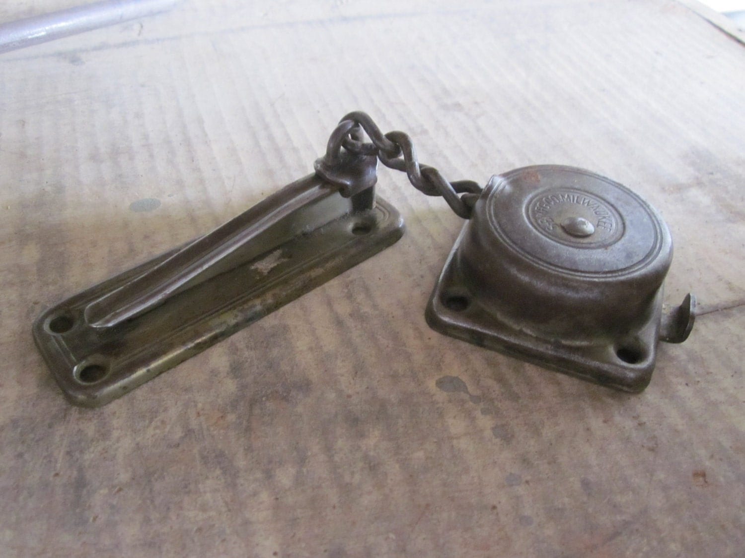 Antique Door Latch Chain Lock Brass Hardware Furniture