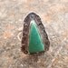 1970s Vintage Handcrafted Mojave Desert California Turquoise and Sterling Silver Stamped Sunrise Ring Size 7 1/2