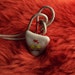 LOVE BIRDS - OOAK hand painted pebble pendant 1,8 x 1,8 cm