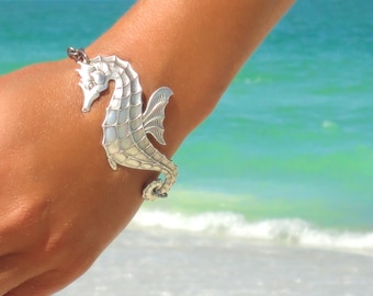Seahorse Bracelet Beach Bracelet Seahorse Jewelry Nautical Bracelet Statement Jewelry Statement Wedding Boho Bohemian Bracelet Gift for Her