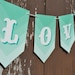 LOVE Banner - Ombre Aqua Chevron Carnival - Photo Prop - Custom