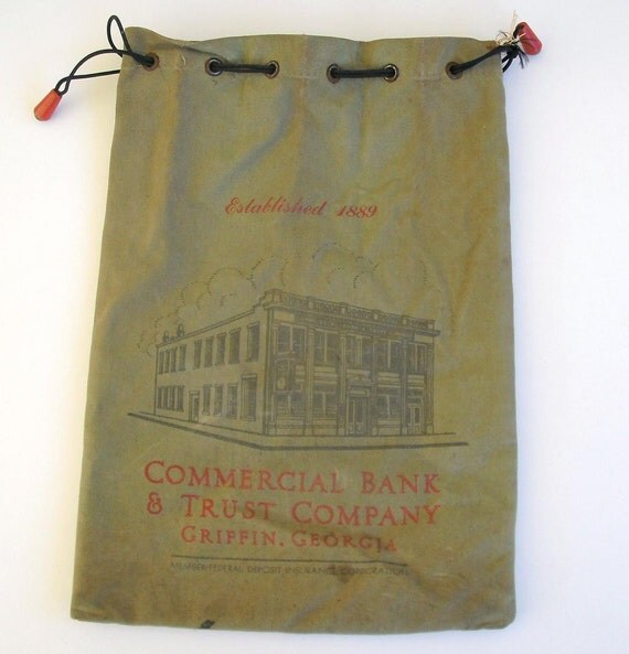 Canvas Coin Bag with Drawstring from Commercial Bank & Trust